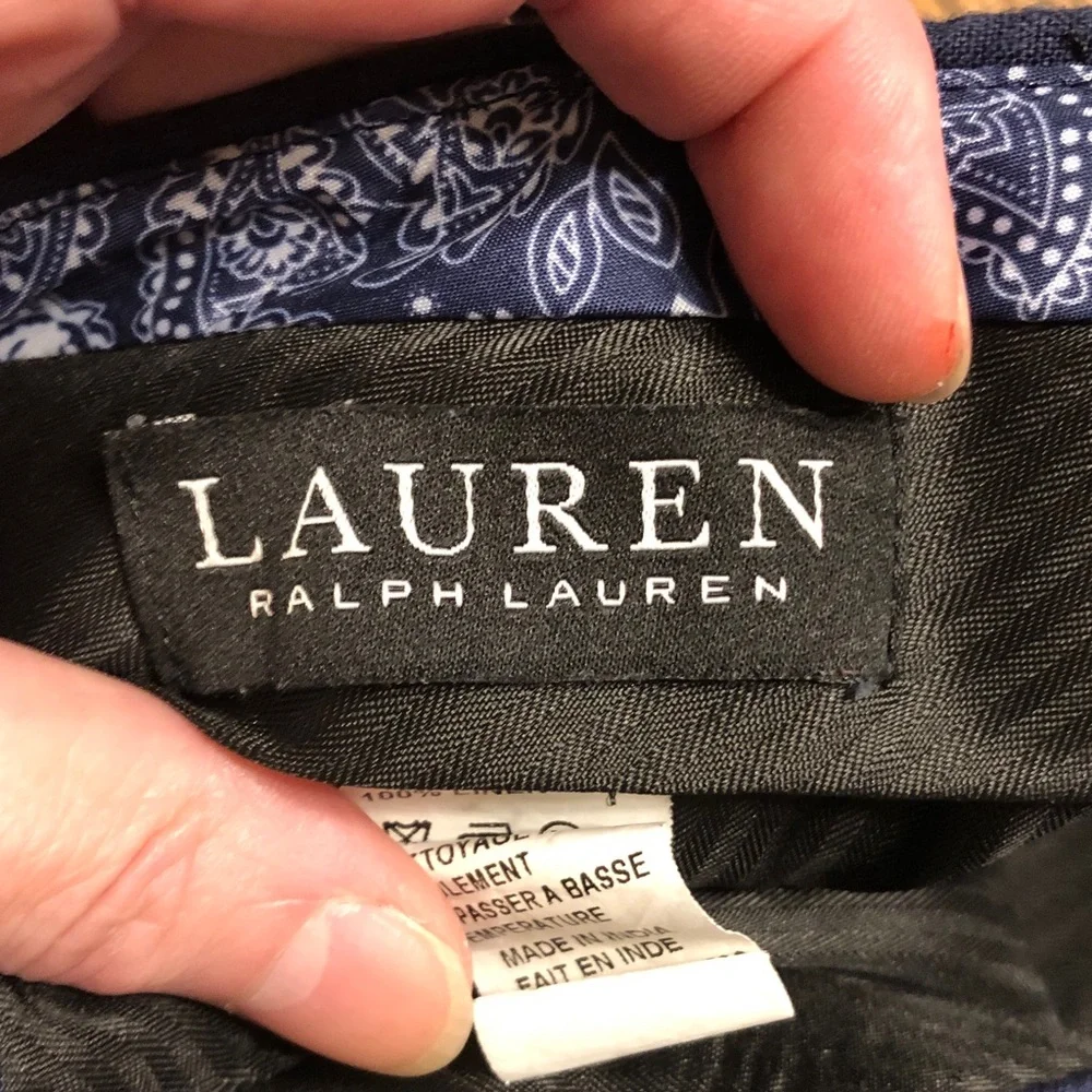 Ralph Lauren Navy Linen-Chinos